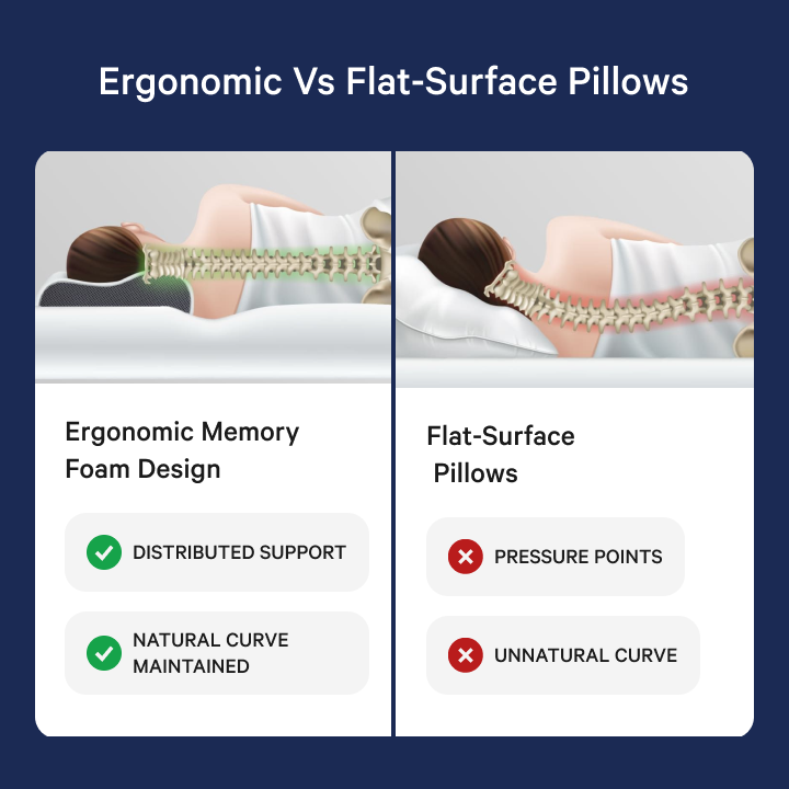 Visual overview of Derila Ergo Memory Foam Pillow for ergonomic Memory Foam Pillow